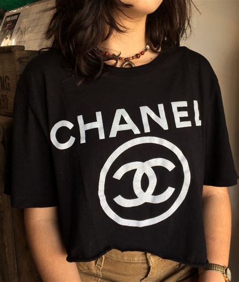 chanel cropped button up shirt|chanel tee shirt blouses.